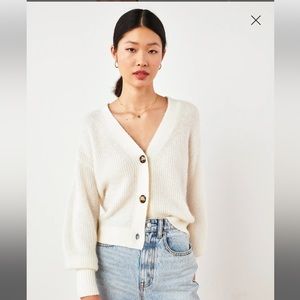 Quince Alpaca Wool Cropped Ivory Cardigan